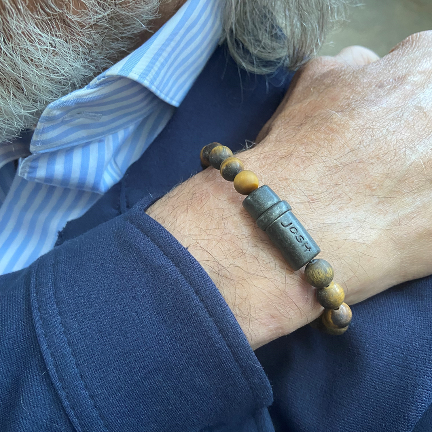 Josh Cognac Natural Stone Bracelet 09285VB/MTCG/MED