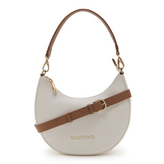 Valentino Bags Alexia White & Brown Shoulder Bag VBS5A808BIANCO/CUOIO