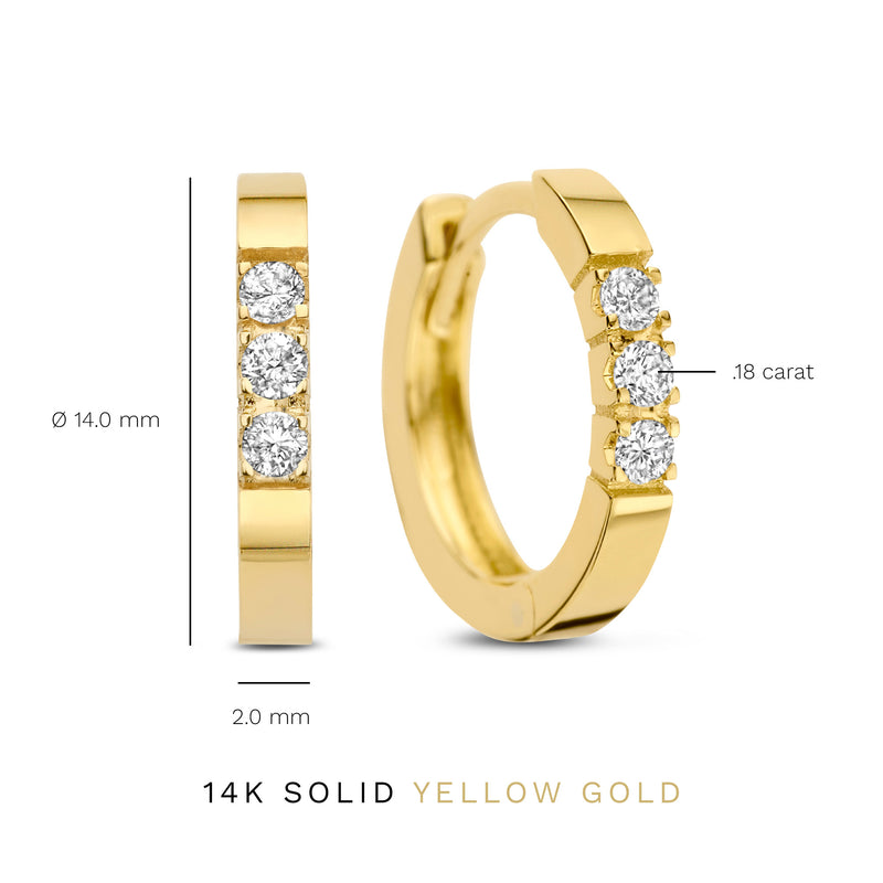 Isabel Bernard De la Paix Madeline 14 karaat gouden oorringen | diamant 0.15 ct | IBD360018-zoom-