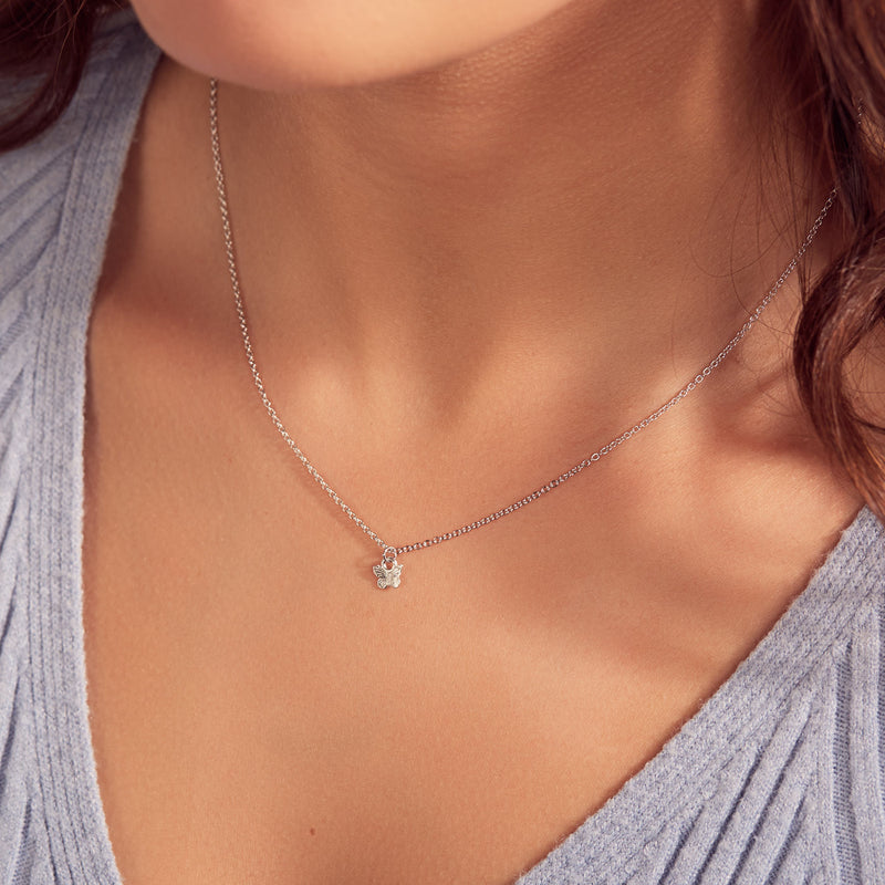 Karma 925 Sterling Silver Butterfly Necklace T230 (Length: 38.00-45.00 cm)-zoom-