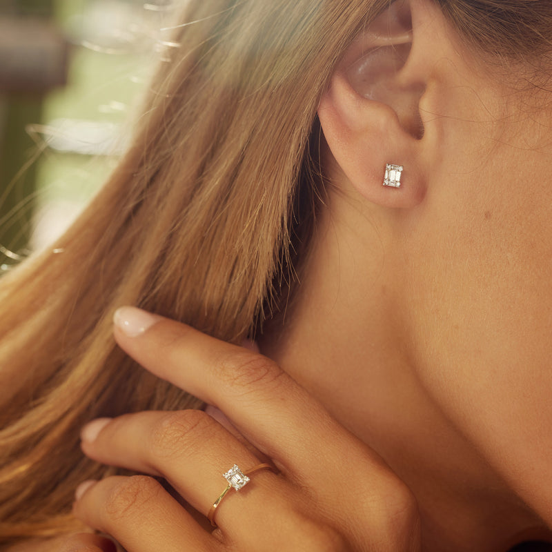 Isabel Bernard De la Paix Maxime 14 karaat gouden oorknoppen met diamant 0.26 ct IBD360020-zoom-