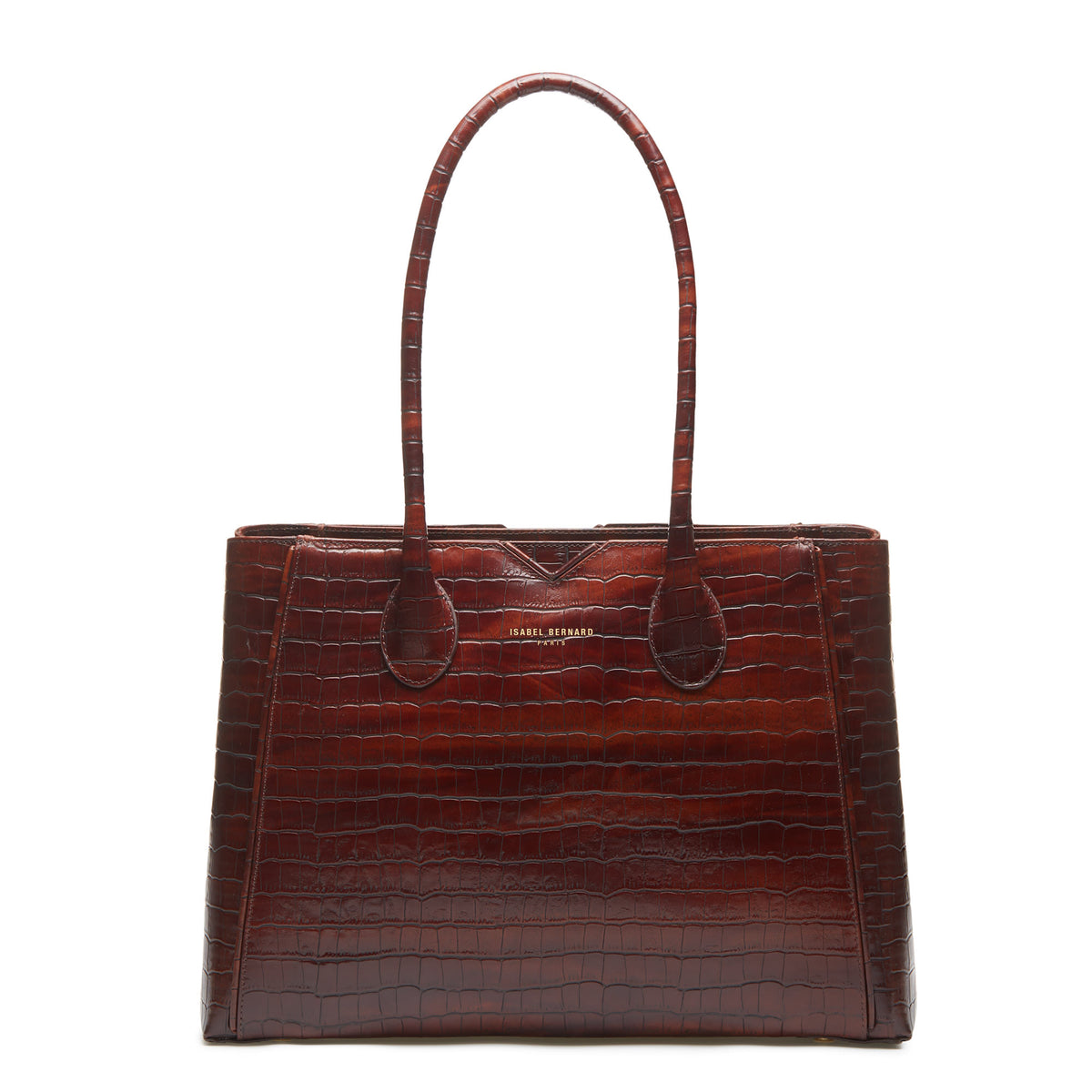 Isabel Bernard Honoré Cloè Croco Brown Handbag IB25006