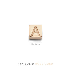 Isabel Bernard La Concorde Felie 14 Carat Rosegold cube Initial Charm IB350047-Z