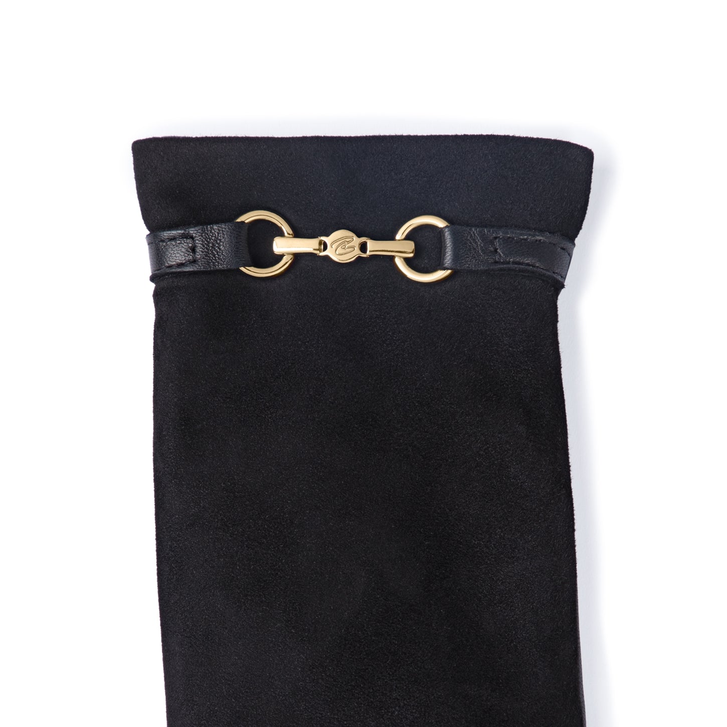 Isabel Bernard Honoré Marcelia black goatskin suéde leather gloves IB67001-101-7.5