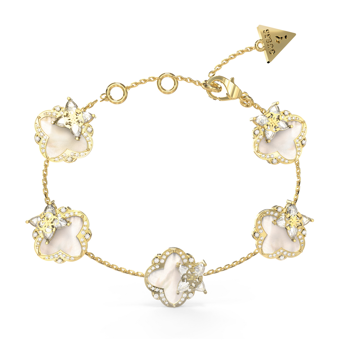 Guess Wild Flower Gold and Pearl Bracelet JUBB05582JWYGS