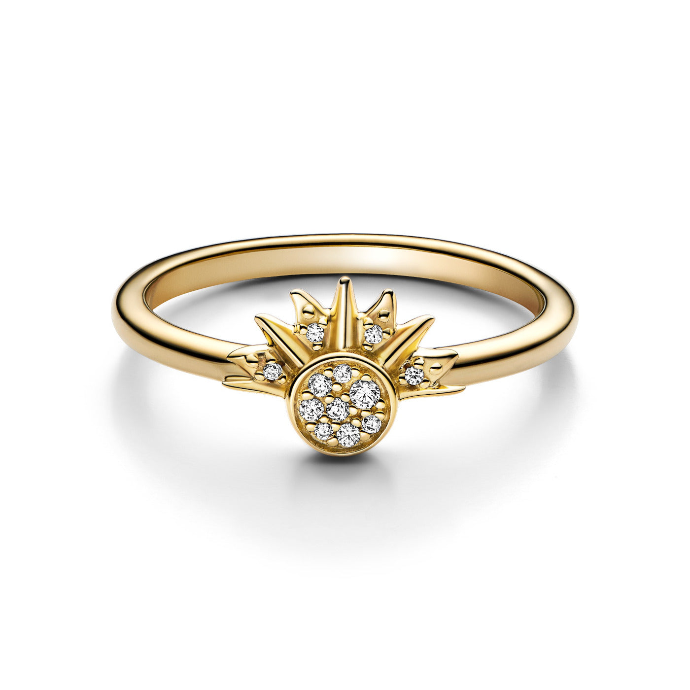 Pandora Moments Celestial Sun Ring 162674C01-58with14 Carat Gold Plating