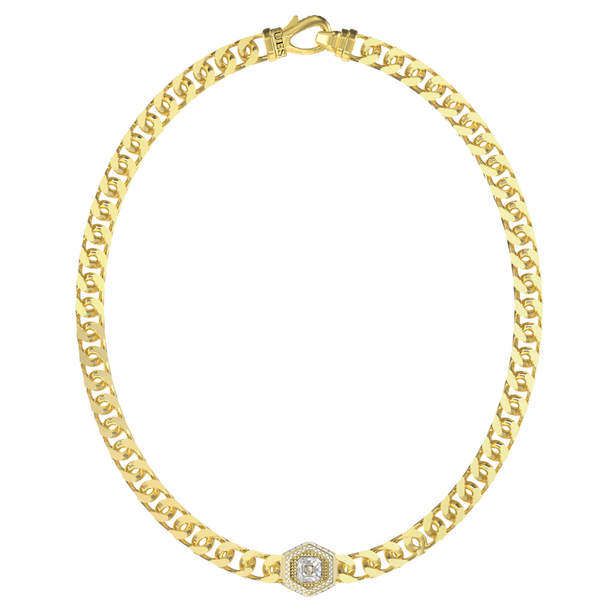 Guess Lion King Gold-coloured Necklace With Crystal JUMN06006JWYGT-U