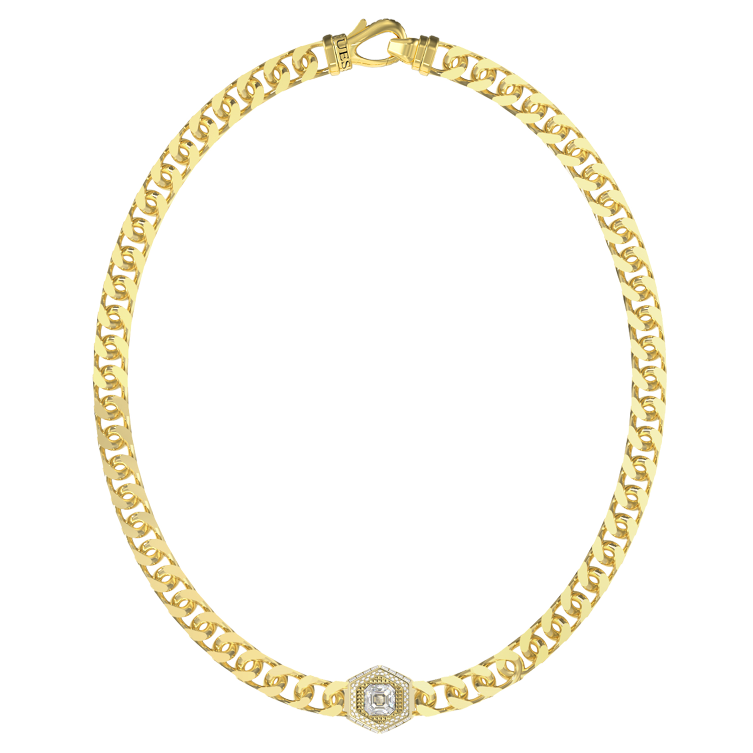 Guess Lion King Gold-coloured Necklace With Crystal JUMN06006JWYGT-U