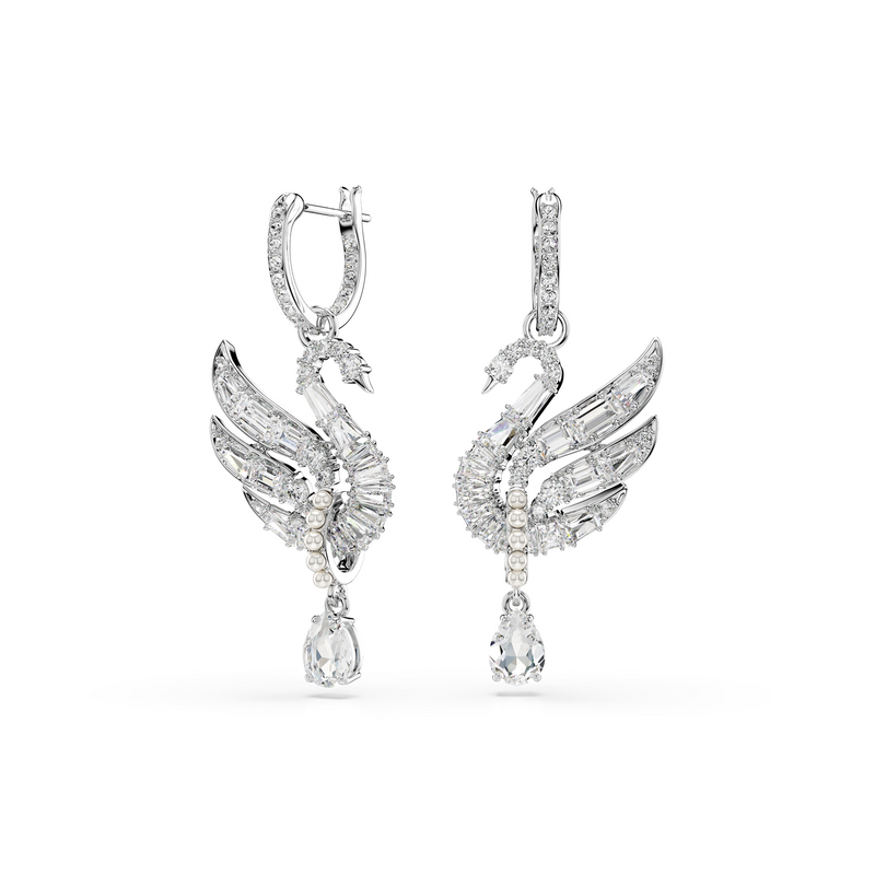 Swarovski Swan Silver Earrings 5723388-zoom-