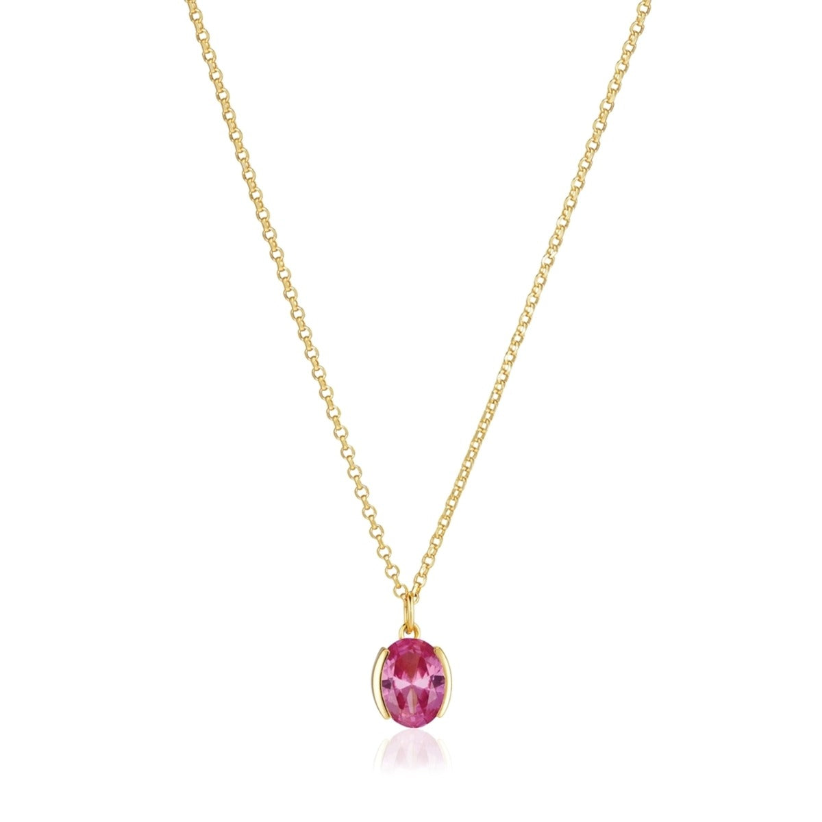 Sif Jakobs Ellisse 14 karat gold plated Necklace SJ-N2353-PKCZ-YG