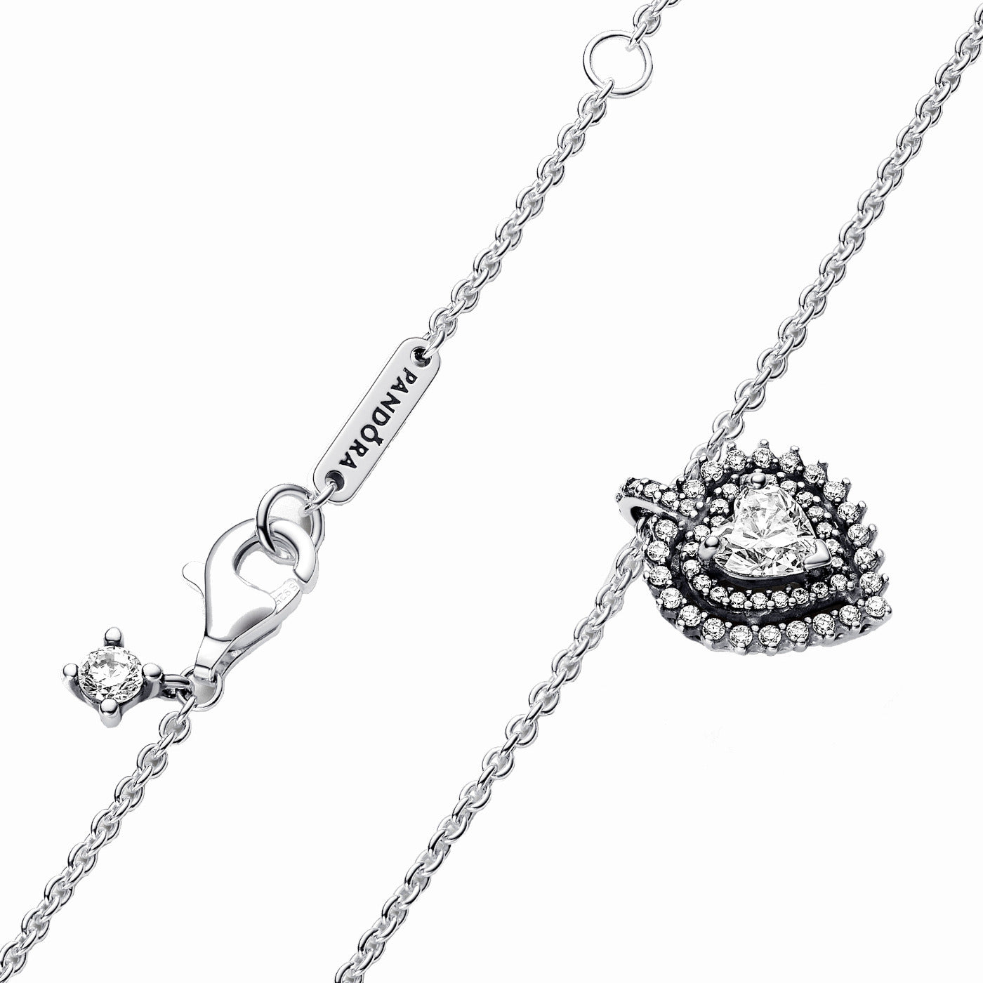 Pandora Timeless 925 Sterling Silver Heart Necklace 393099C01-45