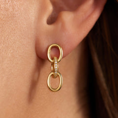 Parte Di Me Bibbiena Poppi Clara 925 Sterling Silver Gold Plated Drop Earrings PDM36192