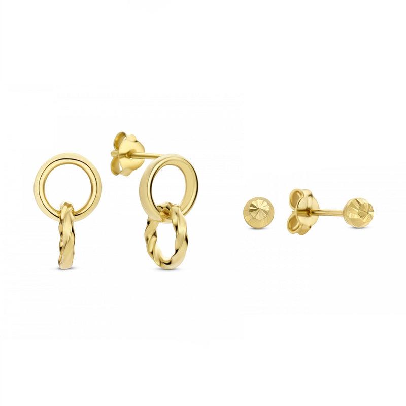 Isabel Bernard Cadeau D'Isabel 14 Karaat Gouden Oorbellen Set IB90146-zoom-