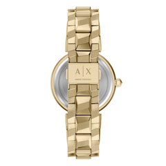 Armani Exchange Audora Round Gold Dial Watch AX4407