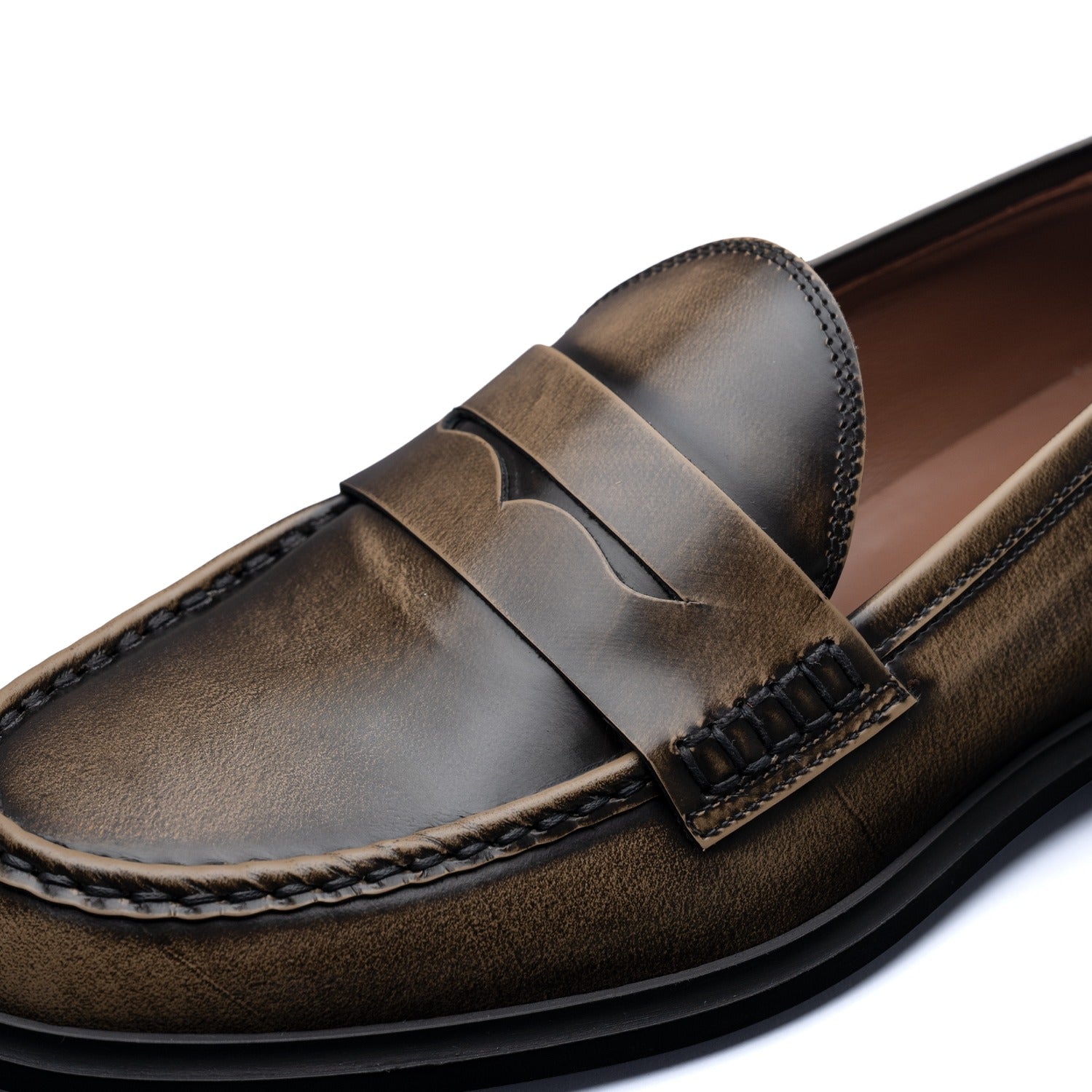 Isabel Bernard Vendôme Blandine mocha spazzolato leather loafers IB51015-639-36