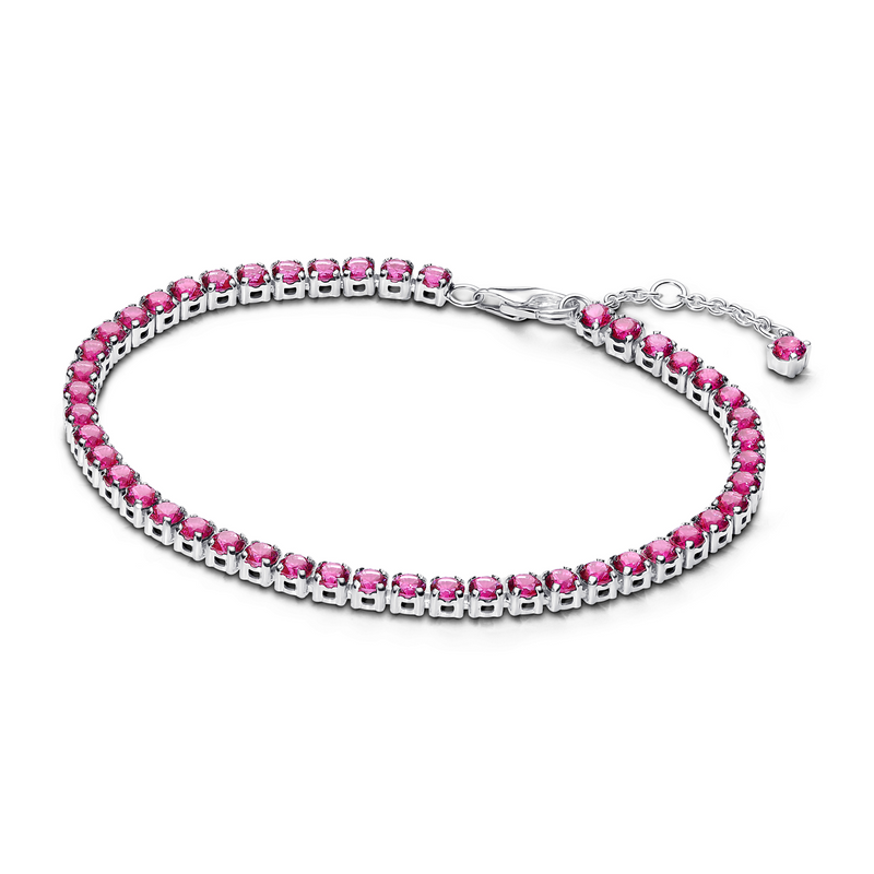 Pandora Timeless 925 Sterling Zilveren Sprankelende Roze Tennisarmband 591469C04-18-zoom-