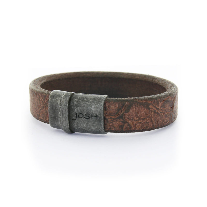 Josh Vintage Black/Brown Armband 09237-VB/BROWN-M (Lengte: 20.50 cm)-zoom-