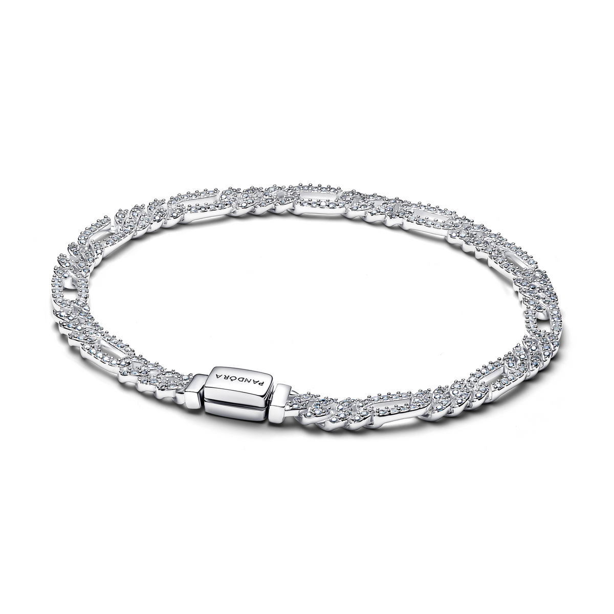Pandora Timeless 925 Sterling Silver Oval Cuban Chain Bracelet 594227C01-20
