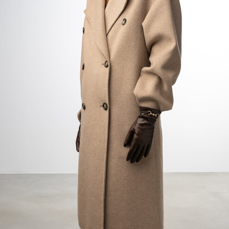 Isabel Bernard Isabel Bernard Honoré Marcelia donkerbruine leren handschoenen van geitenleer IB67001-331-6.5-zoom-