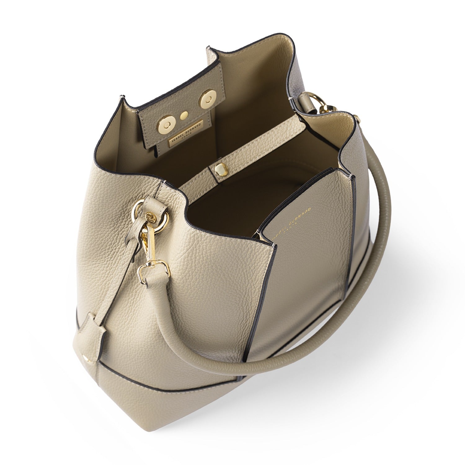 Isabel Bernard Femme Forte Macie Taupe Calfskin Shoulder Bag IB25074-078