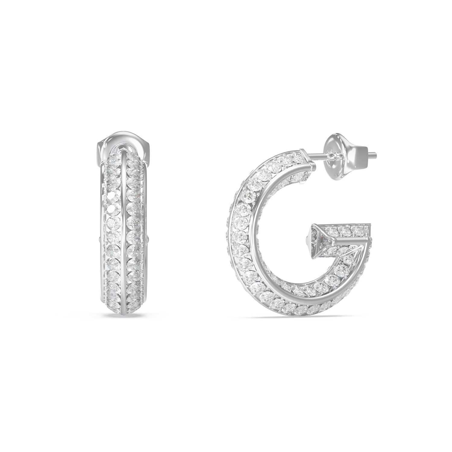 Guess G Crystal Silver Earrings JUBE05444JWRHT-U