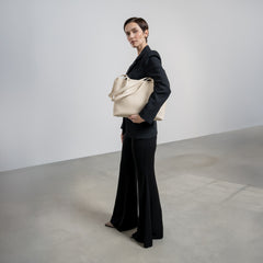 Isabel Bernard Honoré Nata Cream Leather Shopper of Calfskin Leather IB25086-070