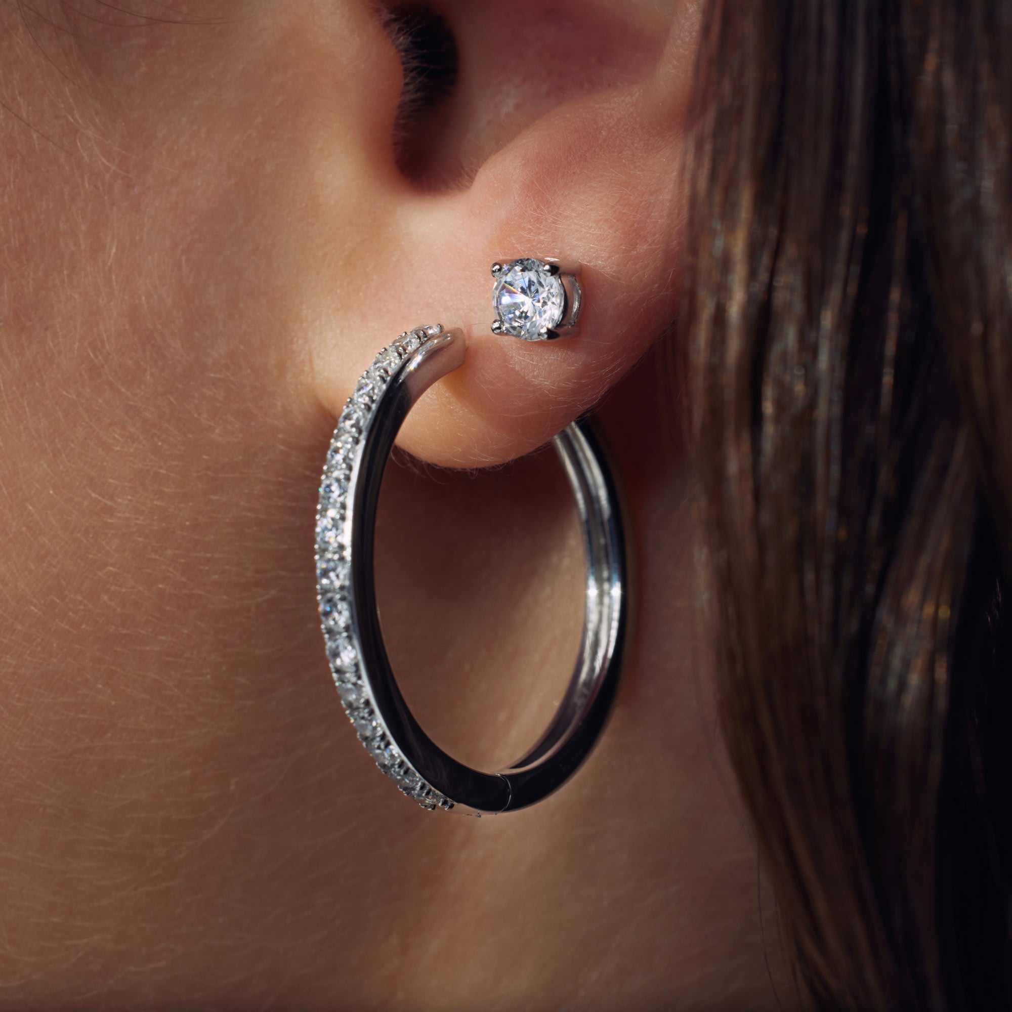 Parte Di Me Santa Maria della Base 925 sterling Silver Hoop Earrings PDM36075