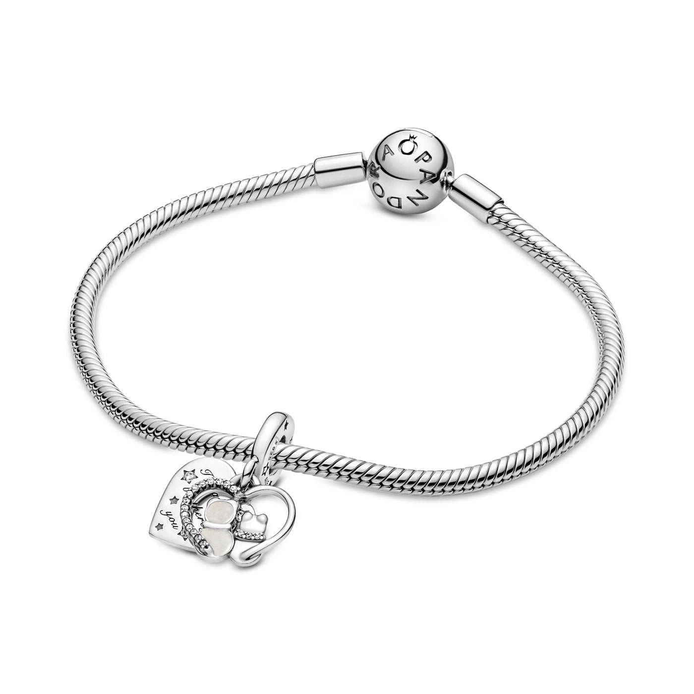 Pandora Moments 925 Sterling Silver Cats & Hearts Charm 799546C01