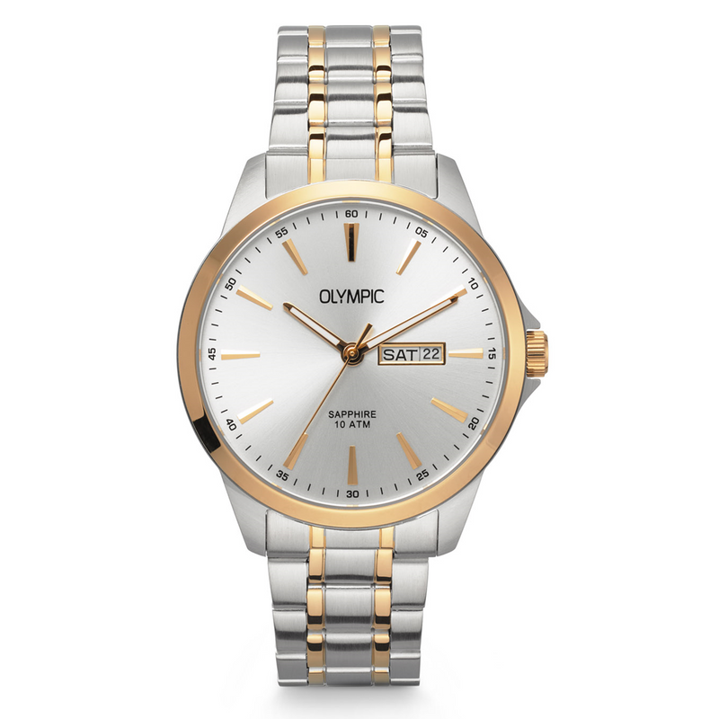 Olympic John Zilverkleurig Herenhorloge OL26HSS321B-zoom-