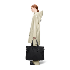 Rains Black Dash Messenger Tote Bag R16430-01