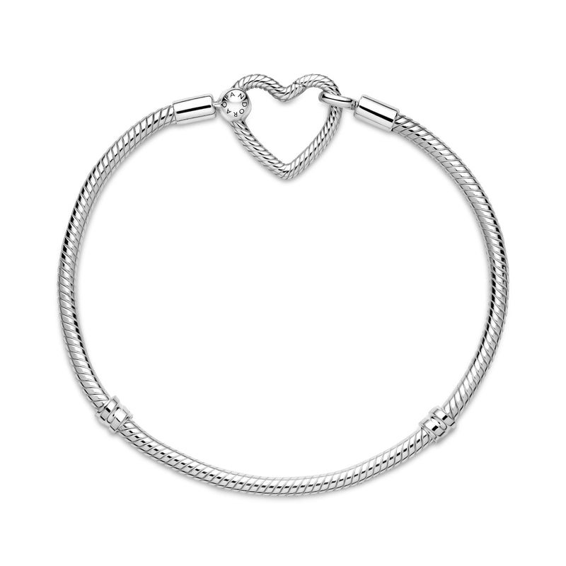 Pandora Moments Heart Closure Snake Bracelet 599539C00-18-zoom-