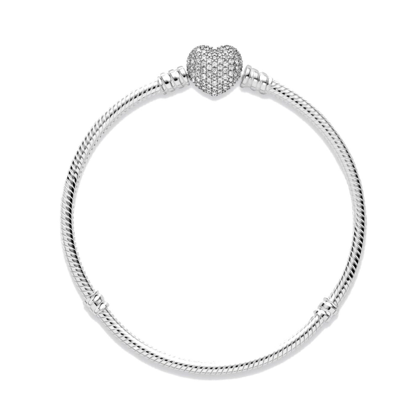 Pandora Silver Pave Heart Bracelet 590727CZ-16 (16.00 cm)