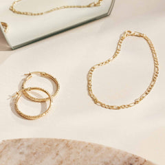 Isabel Bernard Rivoli Laura 14 Carat Golden Hoop Earrings IB360161