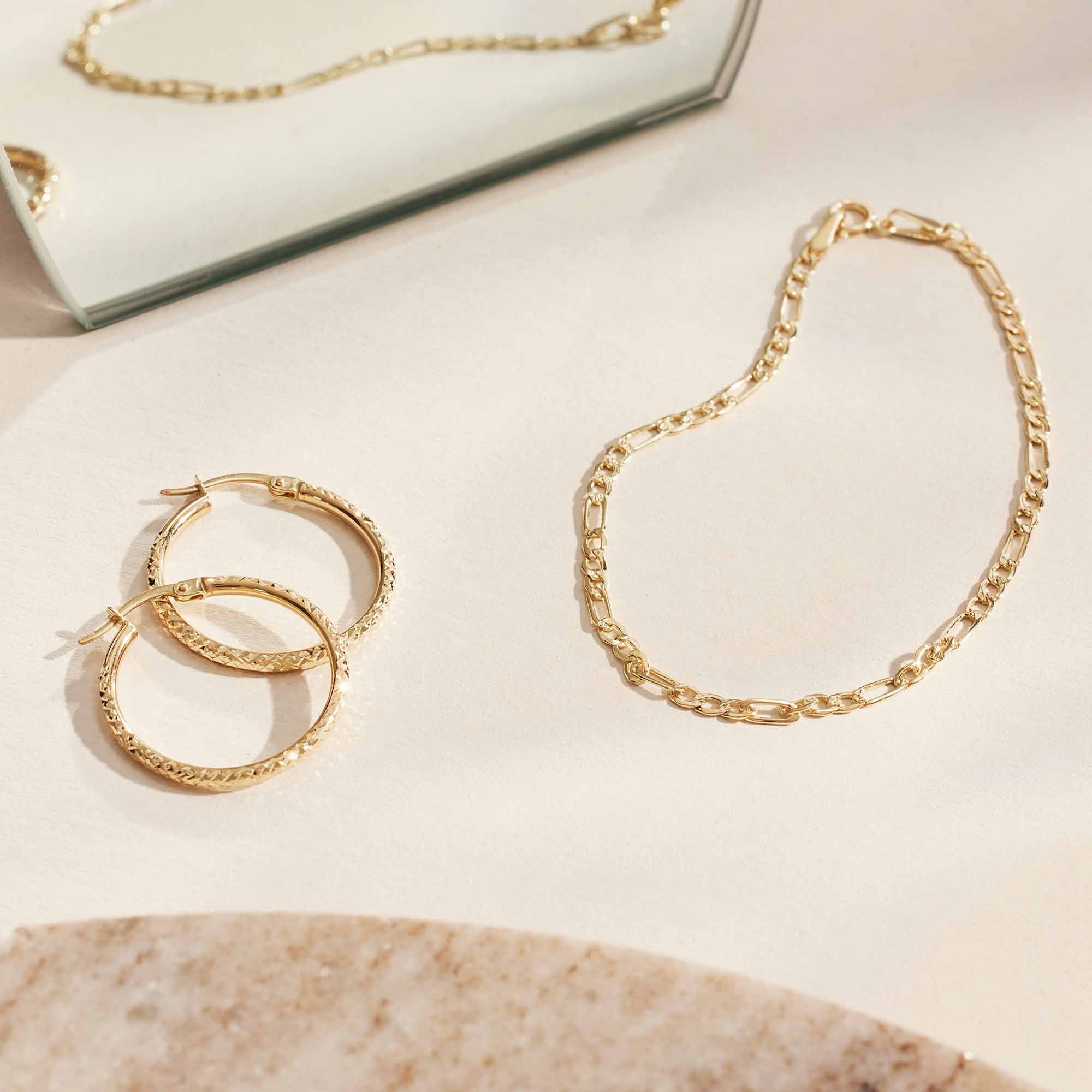 Isabel Bernard Rivoli Laura 14 Carat Golden Hoop Earrings IB360161