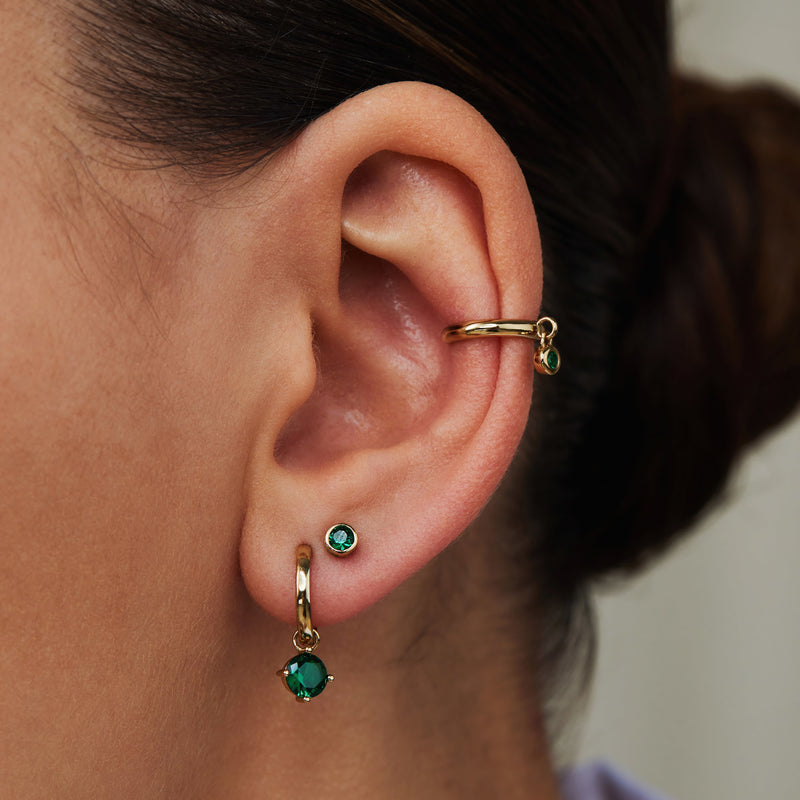 Violet Hamden Venus 925 Sterling Zilveren Goudkleurige Creolen Met Geboortesteen VH360017-SEP-zoom-