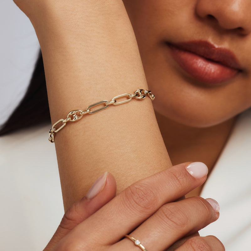 Isabel Bernard Aidee Demie 14 Karaat Gouden Schakelarmband IB320095-zoom-