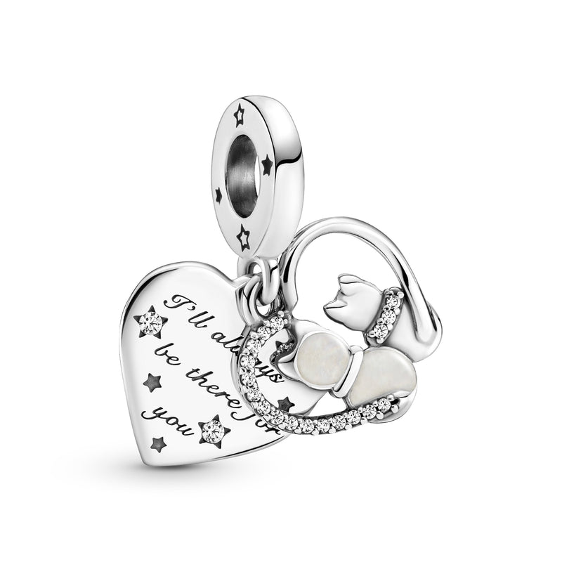 Pandora Moments 925 Sterling Silver Cats & Hearts Charm 799546C01-zoom-