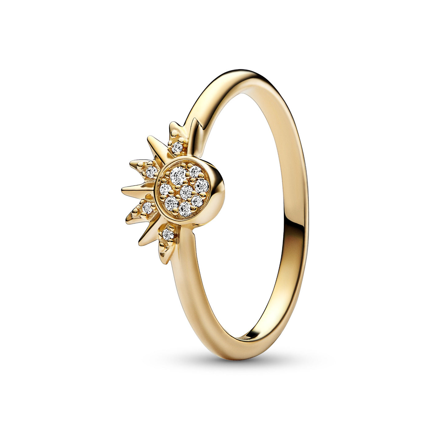 Pandora Moments Celestial Sun Ring 162674C01-58with14 Carat Gold Plating