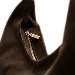Isabel Bernard Honoré Grace dark brown suede shoulder bag IB25093-131
