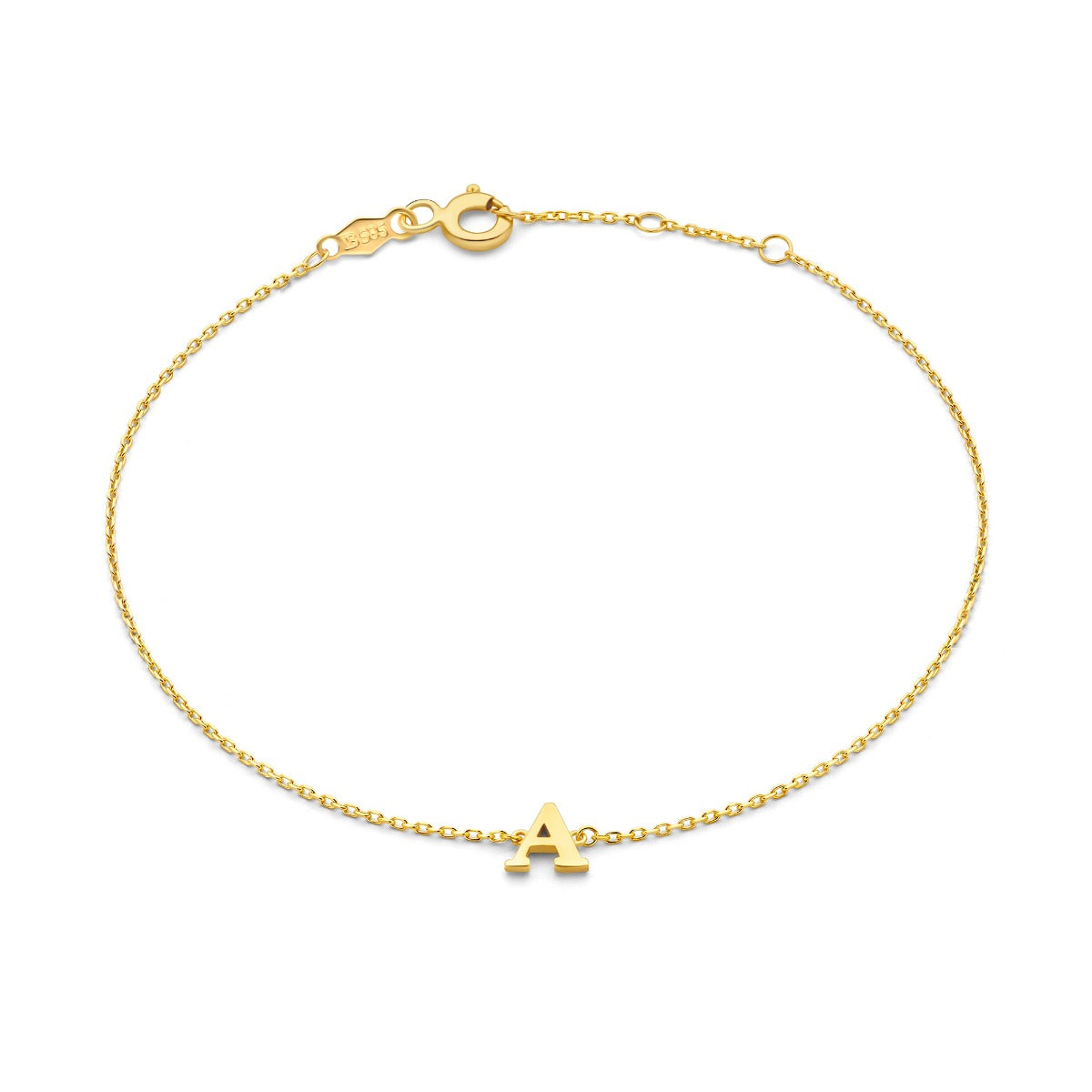 Isabel Bernard Le Marais Rachel 14 Carat Golden Initial Bracelet IB320101-A (Letter A)