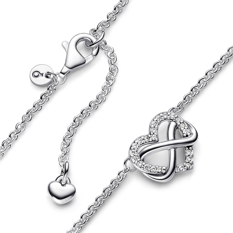 Pandora Moments 925 Sterling Silver Sparkling Infinity Heart Necklace 392666C01-50-zoom-