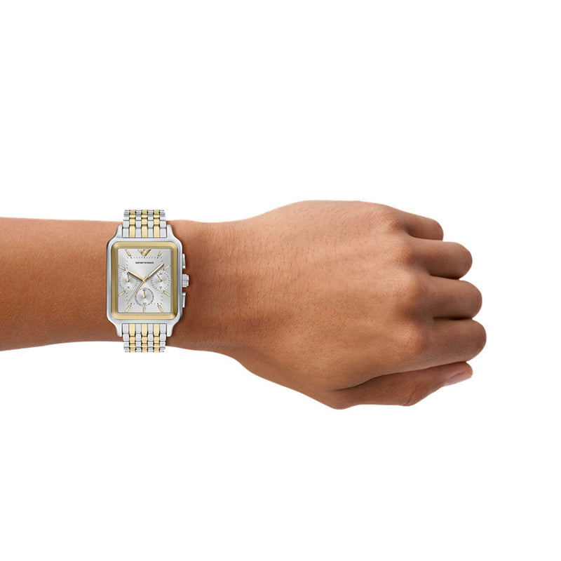 Emporio Armani Rectangular Silver Dial Watch AR11752-zoom-