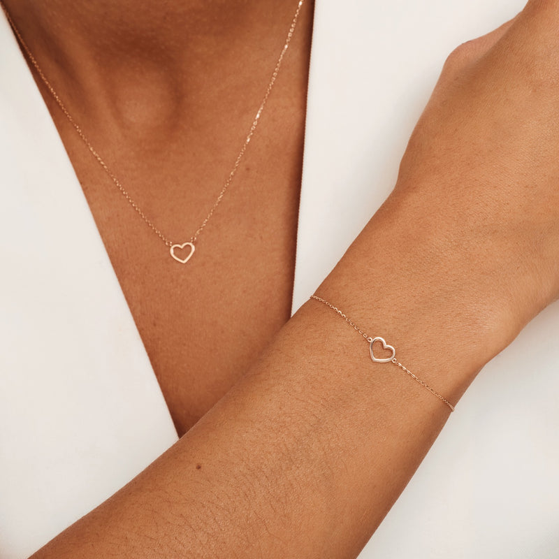 Isabel Bernard La Concorde Amore 14 Karaat Rosé Gouden Collier Met Hartje IB340063-zoom-