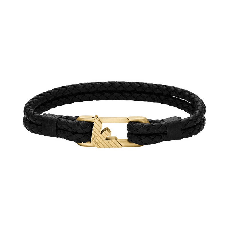 Emporio Armani Black Leather Bracelet EGS3245710-zoom-