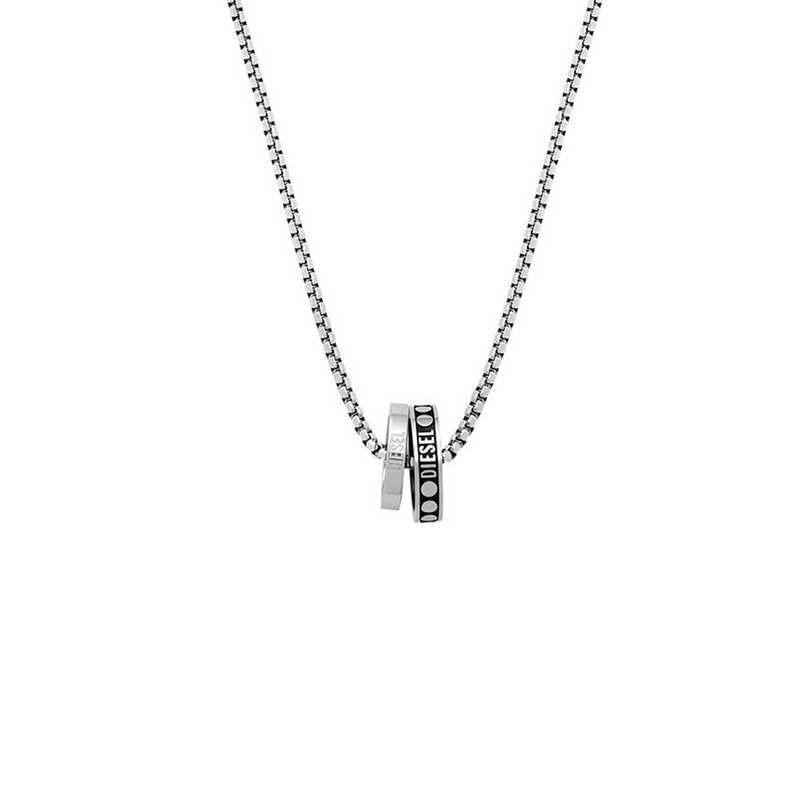 Diesel Double Pendant Stainless Steel Necklace DX1168040-zoom-