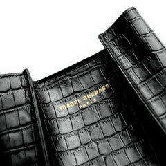 Isabel Bernard Femme Forte Minette Croco Black Calfskin Leather Handbag IB21114-201