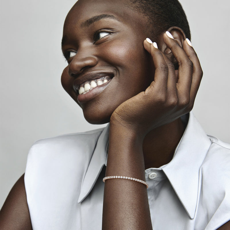 Pandora Timeless Sparkling Tennis Bracelet Armband 581469C01-20 Met 14K Roségouden Plating-zoom-