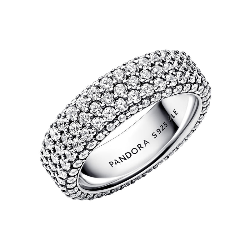 Pandora Timeless 925 Sterling Silver Pavé Triple-row Ring 192634C01-58-zoom-