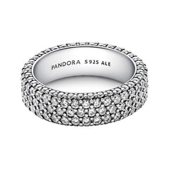 Pandora Timeless 925 Sterling Silver Pavé Triple-row Ring 192634C01-58