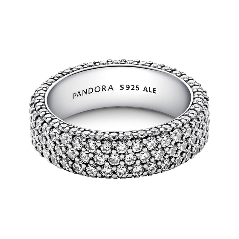 Pandora Timeless 925 Sterling Silver Pavé Triple-row Ring 192634C01-58-zoom-